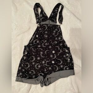 Hot Topic Celestial Print Shortalls SZ Small